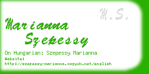 marianna szepessy business card